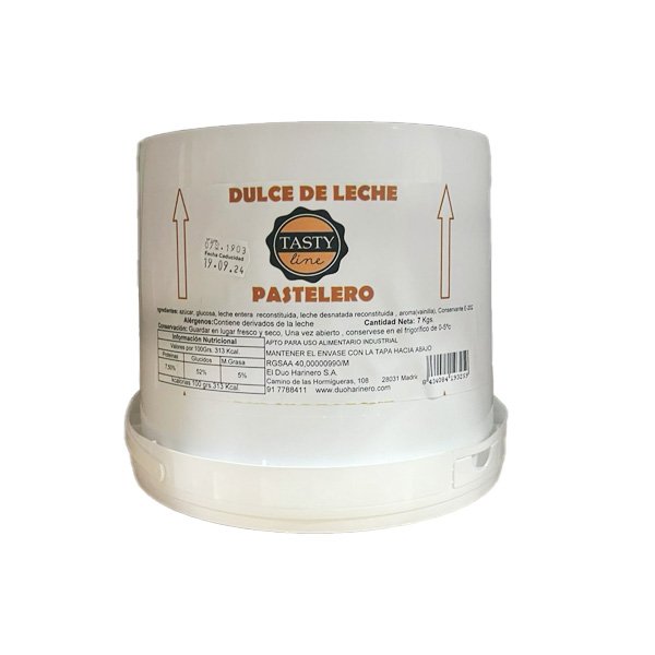 DULCE DE LECHE PASTELERO PROFESIONAL TASTY LINE CUBO 7KG